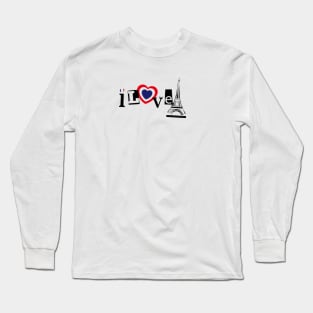 I Love Paris Eiffel Tower By Abby Anime(c) Long Sleeve T-Shirt